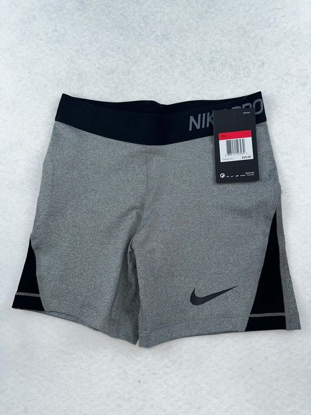 Nike Pro Girls Dri-FIT Compression Training Shorts Grey/Black Size Large